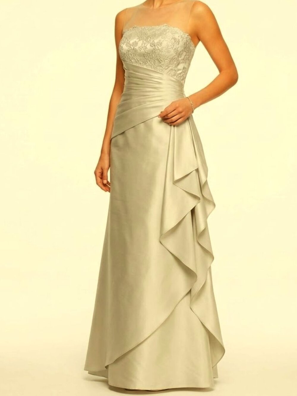 Jade  by Jasmine Taffeta/Lace Strapless Gown NEW Sz. 10